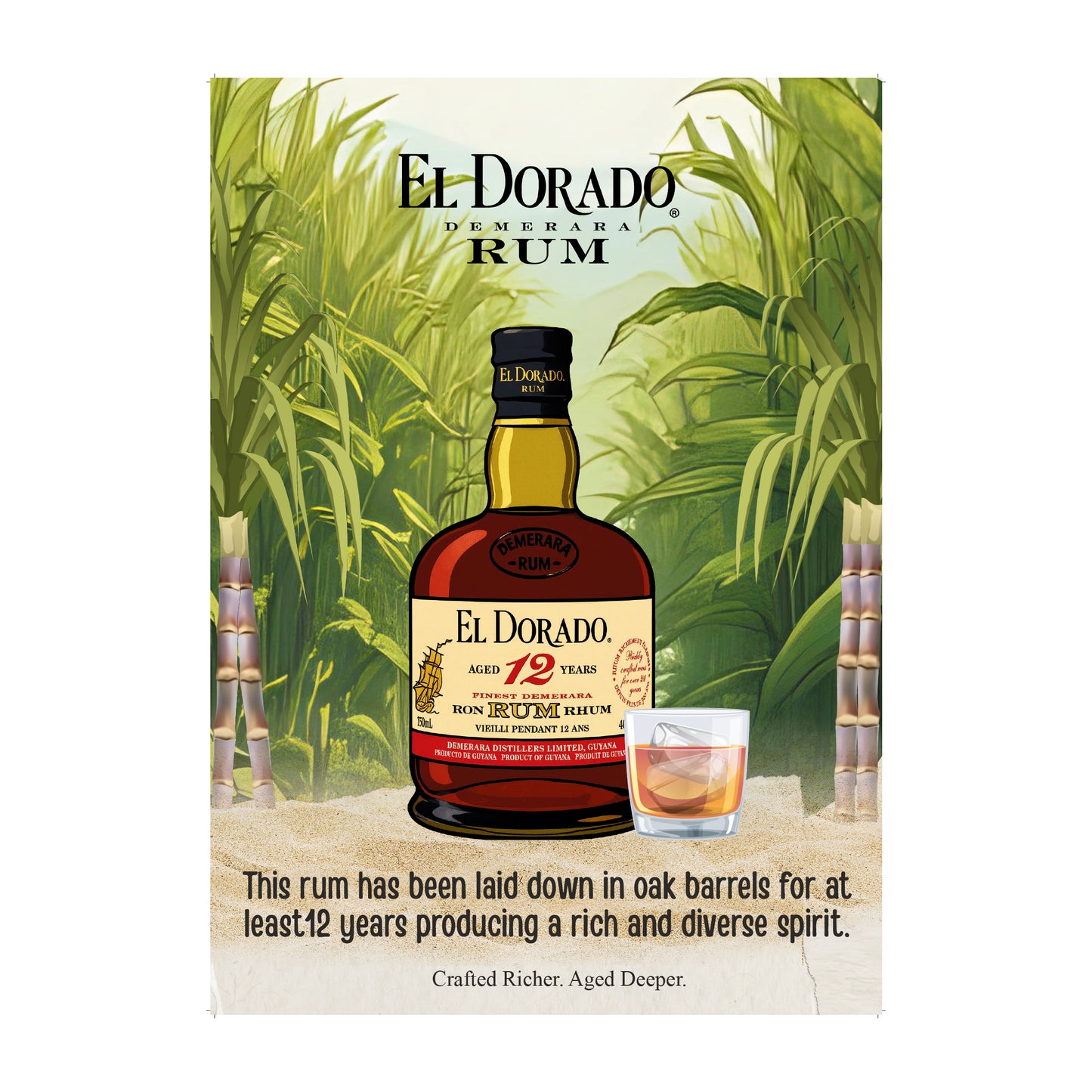 TEA TOWEL: EL DORADO 12 YEAR OLD RUM