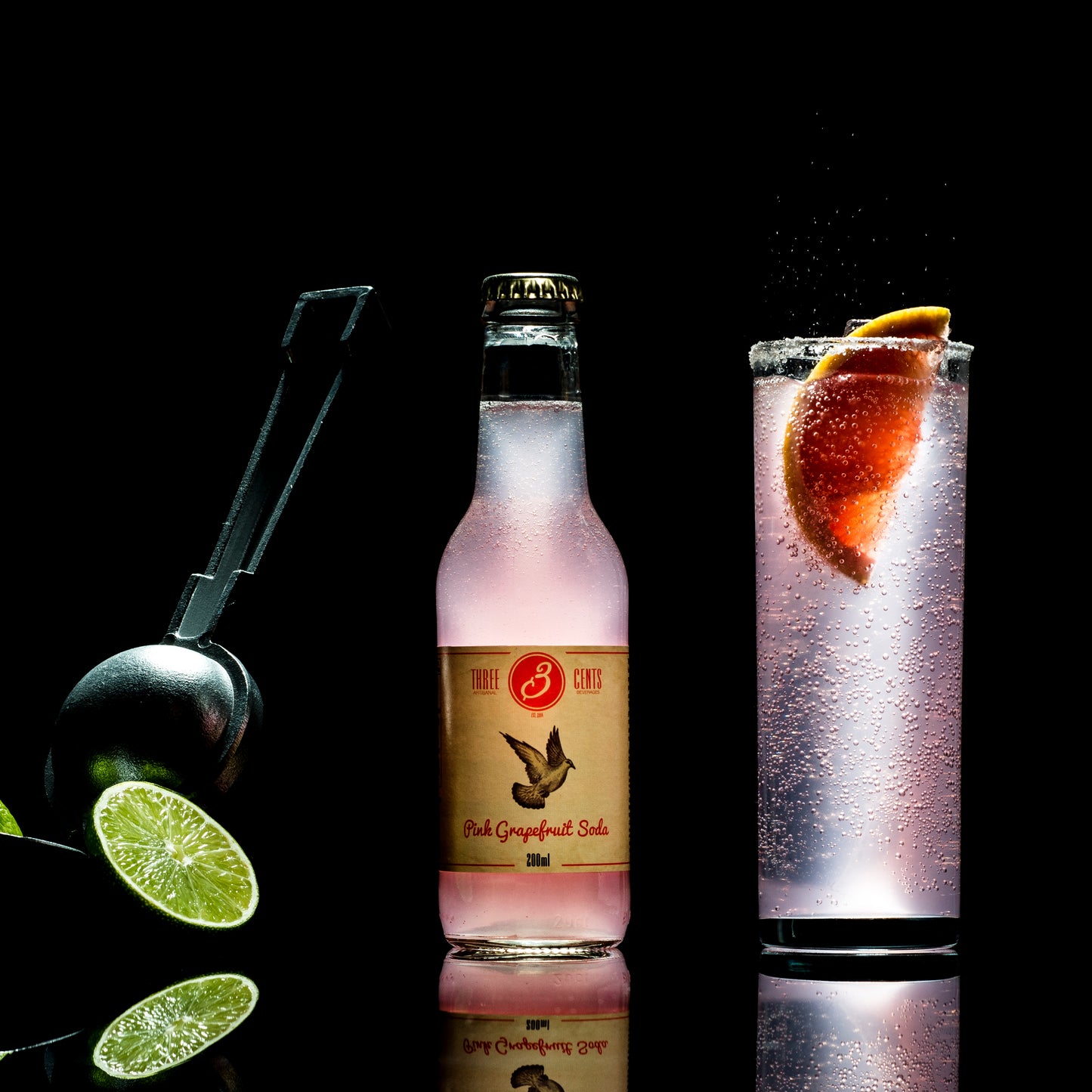 THREE CENTS PINK GRAPEFRUIT SODA CASE